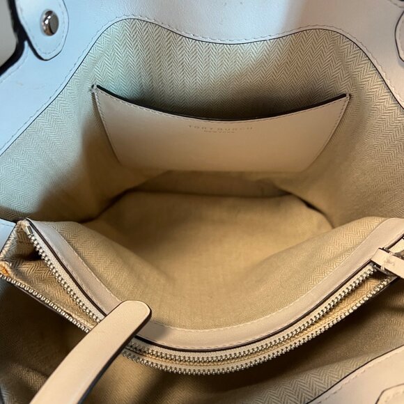 AUTHENTIC TORY BURCH WINTER WHITE LEATHER MILLER SHOULDER BAG WITH DETACHABLE ST - Picture 10 of 15
